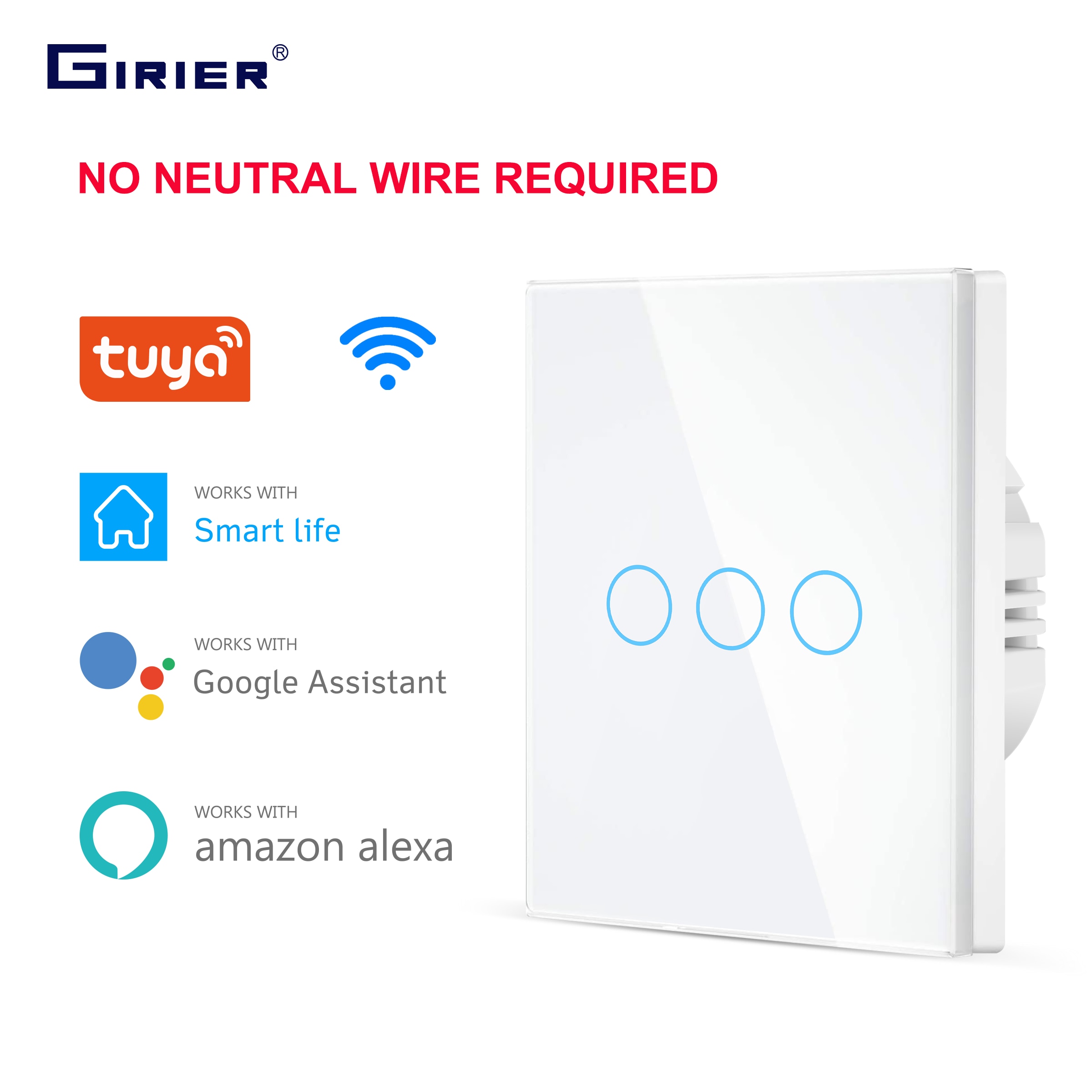 GIRIER Outdoor Smart WiFi Plug with 2 Outlets 16A Wireless Remote Control  Sockets by Smart Life App Works with Alexa Google Home