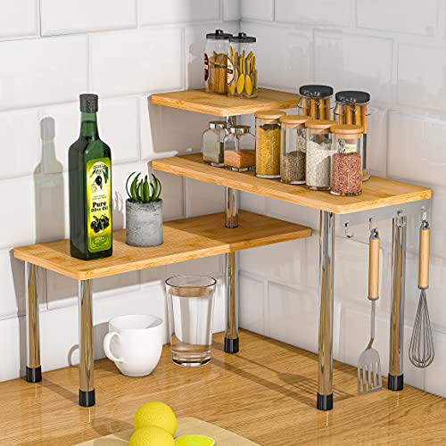 Bathroom Counter Organizer Corner Shelf Bathroom Organization Bamboo 3 Tier  Spice Rack